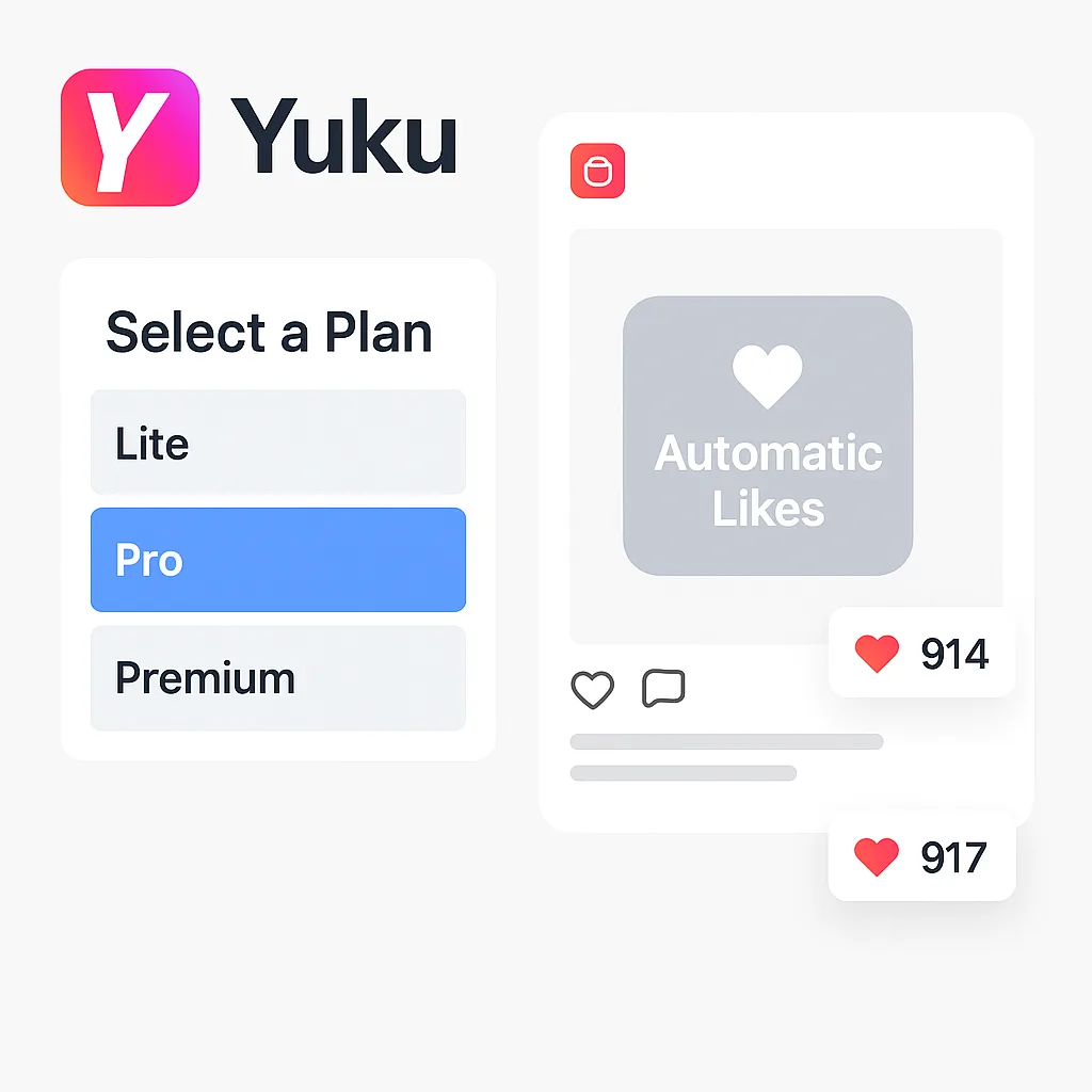 Explainer: Yuku dashboard selecting a plan and watching likes arrive