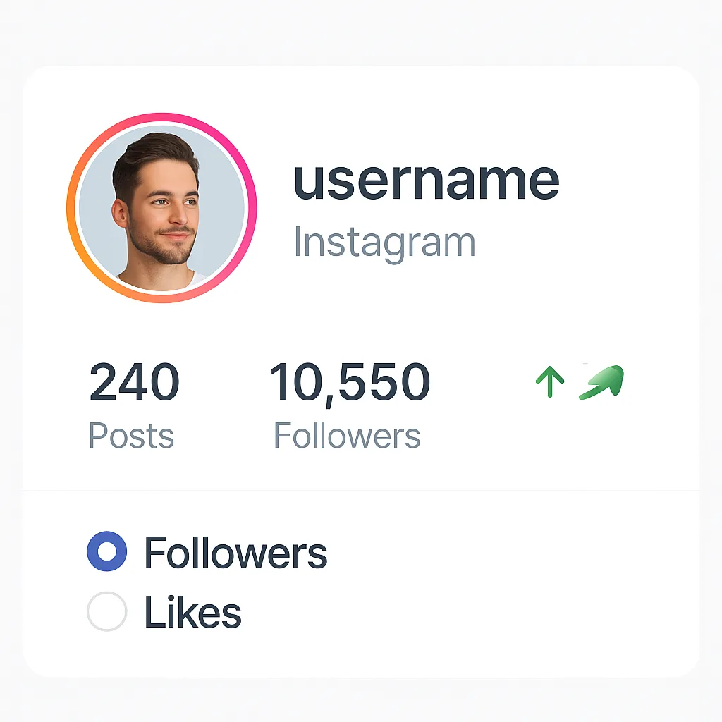 Instagram profile growth mockup with rising follower count